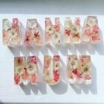 from my #etsy shop: Resin letters, resin real flowers, flower ornament, floral home decor, resin home decor,… | 압화, Diy 쥬얼리