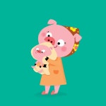 heybom🇰🇷 on Instagram: “막내돼지🐷❤️.....#pig #돼지 . . . . . #illustration #illust #picturebook #illustrator... 