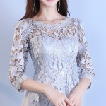 들러리 드레스 2019 새로운 한국어 들러리 드레스 자매 그룹 여름 긴팔 이브닝 드레스 여성 연회 긴 회색 | My style, Fashion, Women