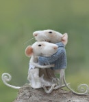 Romantic couple farmer MICEdolls & miniaturesneedle by TenderMouse | 동물, 펠트
