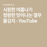 시원한 여름나기 청량한 맛이나는 열무 물김치 - YouTube - 2021