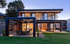 Terraza doble proposito en ambas plantas | 현대 주거 건축, 작은 집, 집 디자인