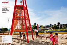 Climb, bounce, slide. | 놀이터