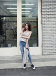 [슈가펀]라이트구제반하이스키니 light vintage 1/2 high skinny jean / 완전 쫀쫀한 스판성 날씬해보이는 핏 무릎칼구제... 