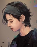 최다르 Darr’s Instagram photo: “헤어밴드가 나보다 잘 어울리구...^_ㅜ #procreate #ipadpro #ipadproart  #btsart #v #taehyung #태형... 