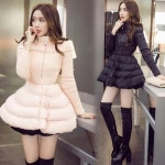 Womens Lapel Collar Mixed Parka Korean Slim Fit A Stylr Overcoat Sweet  A1038 | 완벽한 몸