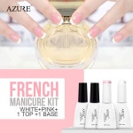 Azure 매니큐어 화이트 핑크 프랑스어 매니큐어 네일 최고 자료 코트 무료 팁 가이드 장식 젤 폴란드어 무료 배송 | Nail... 