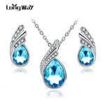 Fashion Jewelry Sets Silver Plated Rhinestone Jewelry Sets Necklace Earrings Crystal Set For Women SET150037 $5.38 => Save up to 60... 