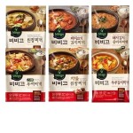 CJ 비비고 찌개 6종 초간단레시피 일품요리 즉석안주(돼지고기김치찌개+차돌된장찌개+육개장+두부김치찌개+된장찌개+스팸부대찌개), 1set... 