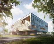 Seis Arquitectos for Museo Maya de America / over,under and Harry Gugger Studio © Neoscape | 파사드, 건축, 조감도