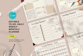 Editable Canva Daily Weekly Monthly to Do List Calendar - Etsy UK in 2023 | Weekly monthly planner, Monthly planner, Website...