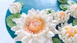 HOT CAKE TRENDS 2016 Buttercream Water Lily cake - How to make by Olga Z... | 케이크 데코레이션 강좌, 플라워 케이크, 케이크