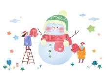 에프지아이, 따뜻한세상, 사람, 캐릭터, 오브젝트, 겨울, 사회복지, 복지, 나눔, 사랑, 행복, 눈사람, 남자, 여자, 2인, 따뜻한... 