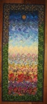 Art Quilt, Sunshine Summer Garden Fabric Quilted Wallhanging | 퀼트, 이불