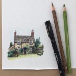 commission work to draw this little 🏡  #art #drawing #pen #sketch #illustration #cottage #architecture | 색연필, 그림, 강좌
