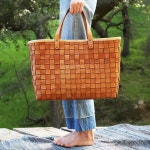 Woven Leather Tote | 가방, 가방만들기, 가죽공예
