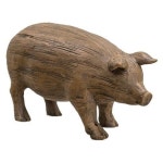 New Primitive Folk Art Rustic TREENWARE PIG FIGURINE Resin Figure Shelf Sitter | 조각, 돼지