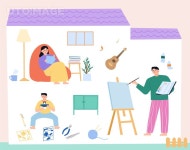 유토이미지 | 슬기로운집안생활 004 | 독서, 웹디자인, 그림