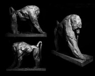 and Wild Life sculpture by artist Jean Baptiste Vendamme titled: Baboon (bronze small Indoor Sitting sculpture) | 예술, 조각