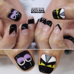 오랜만에 방문해주신 고객님 #팬디#팬디몬스터#캐릭터네일#패턴네일#손스타그램 #부천역#깔끔#프렌치네일#블랙네일#변형프렌치 #그레이... 