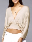 Blends,Polyester Clothing Length Short Sleeve Length Full Sleeve Type Batwing Sleeve Collar Plunging… | 패션, 스타일, 옷 패턴