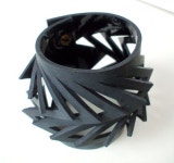 Треугольник вырезать кожаный Браслет-манжета | 팔찌, 가죽 작업, 가죽팔찌