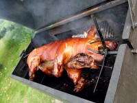 Spanferkel am Spieß grillen - Grillrezept - Heimwerker.de | Spanferkel grillen, Spanferkel, Schweinshaxe grillen