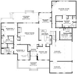 Ranch Style House Plan - 5 Beds 5.00 Baths 3419 Sq/Ft Plan #17-2050 Floor Plan - Main Floor Plan | 건축