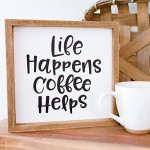 Olive & Emma Coffee Sign | Coffee Bar Sign 9x9 | Coffee Signs for Coffee Bar | Farmhouse Coffee Bar Decor | Farmhouse Coffee Bar... 