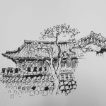 usk)님: 기와집과 나무  어반스케치 배움터  원종풀잎문화센터  #어반스케치 #가고파어반스케치# - 2020 | 나무, 의