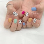 #네일 #믹스 #풀컬러 #아트 #스퀘어쉐입 #매트 by NAIL 잎새달 - 네일하기 전에, 젤라또
