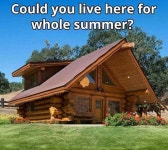 로그하우스에 있는 산 천님의 핀 | 작은 집, 통나무집, 건축