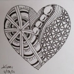 Zentangle heart for vday | 젠탱글 패턴, 패턴, 옵아트