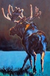 Colorful Contemporary Wildlife Moose Western Painting Shadow Maker by Contemporary Animal Artist Patricia A. Griffin | 디자인