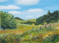 landscape watercolor colored pencils | 색연필