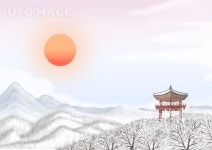 일출 003 SPAI440, 유토이미지, 일러스트, 새해, 해, 아침, 새벽, 낮... 해뜨는시간, 일몰, 신년, 명소, 축제, 해돋이축제, 경자년, 2020년, 첫... 