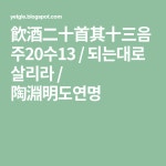 飮酒二十首其十三음주20수13 / 되는대로 살리라 / 陶淵明도연명 - 2021 | 동지, 도일, 자연스러운