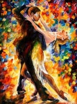 (palette knife) Romantic dance by Leonid Afremov (usa, 1955-  ). born in Belarus. | 댄스 그림, 예쁜 그림, 그림