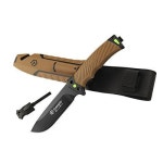 Ganzo Fixed Blade Tactical Knife G803-DY w/Firestarter & Sharpener (Sandy). For product & price info go to: https://all4hiking.com... 