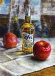 [정물수채화] 카프리 맥주병, 사과 | Apple painting, Painting still life, Apple art