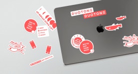 듀오톤 인터널 브랜딩 | Sticker design, Brand stickers, Macbook cover stickers