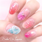 NAILS 르미에르 쉘 소라랑 조개랑... 시럽컬러를 사용해 표현한 조개,소라... 쉘 소라랑 조개랑 불가사리까지 바다느낌 가득한... 