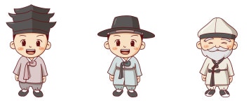 다양한 선비들의 모습을 담은 캐릭터입니다. 파워포인트나 문서를 꾸밀 때 사용하세요~ 왼쪽부터 한복1~9 ... | 한복