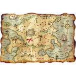 Plastic Treasure Map Party Accessory (1 count) (1/Pkg).. USD 2.55 | 해적 보물지도, 빈티지, 지도