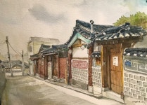 #illustration#urbansketch#watercolor#sketchbook Bukchon seoul korea,  By vina. 박비나 그림 ^^ | 그림