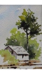 수채화 기법, 배경, 풍경화
