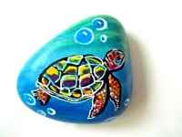 SEA-TURTLE-painted-rock-artNAUTICALpaperweightgiftZenGail-Grant-_57.jpg (1600×1200) | 돌