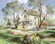 Marty Bell  ♥•.¸¸.•´¯`•.♥ | 칠하기, 수채화 건축, 풍경 그림