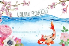 Oriental flowering | 손글씨