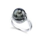 Tahitian Pearl Diamond Summer Ring (1,765 BAM) ❤ liked on Polyvore featuring jewelry, rings, tahitian pearl diamond ring, diamond... 